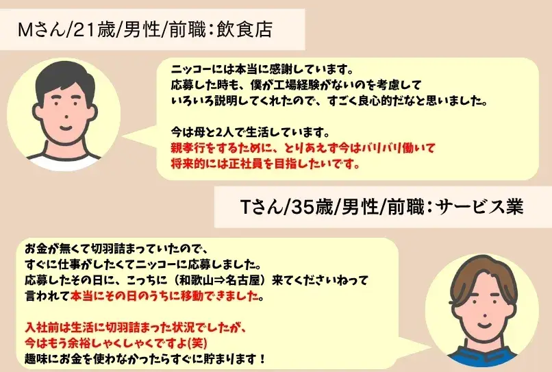 【今、生活に悩むあなたへ】ニッコーは住まいと仕事をサポート。すぐに働ける仕事であなたの再出発を応援します！[最短今日入寮可能]（6-2B）｜株式会社ニッコー