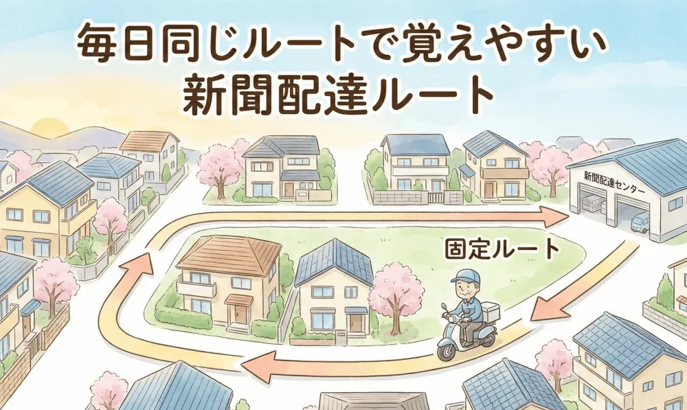 早朝2〜3時間｜朝刊のみ・朝夕刊選択可｜毎日同じ道で安心｜40〜60代も活躍中の新聞配達｜有限会社神山新聞店