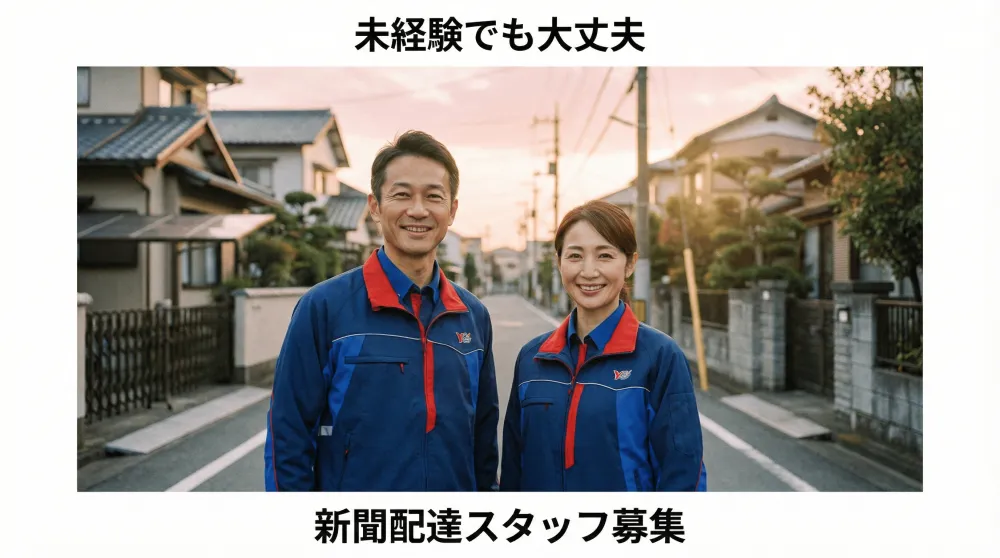 早朝2〜3時間｜朝刊のみ・朝夕刊選択可｜毎日同じ道で安心｜40〜60代も活躍中の新聞配達｜完全週休2日OK｜有限会社神山新聞店